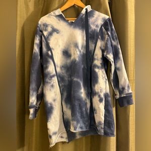 Madden Girl Blue and White Tie Dye Hoodie
